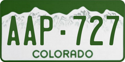 CO license plate AAP727