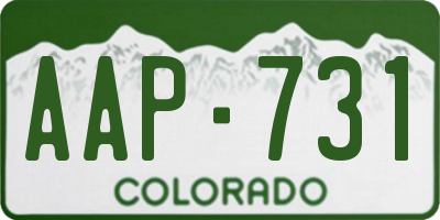 CO license plate AAP731