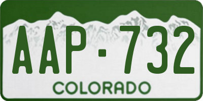 CO license plate AAP732