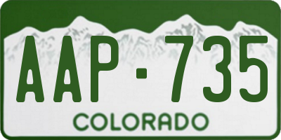CO license plate AAP735