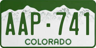 CO license plate AAP741