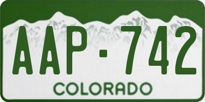 CO license plate AAP742