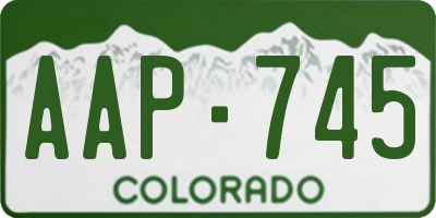 CO license plate AAP745