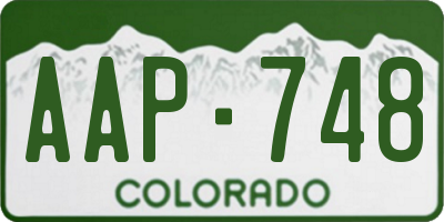 CO license plate AAP748