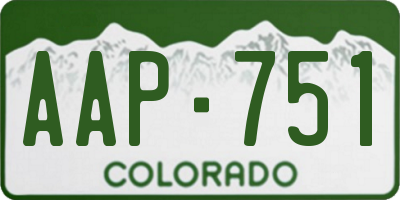 CO license plate AAP751