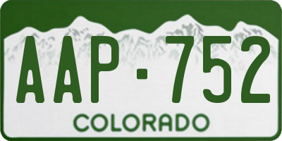 CO license plate AAP752