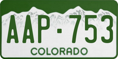 CO license plate AAP753
