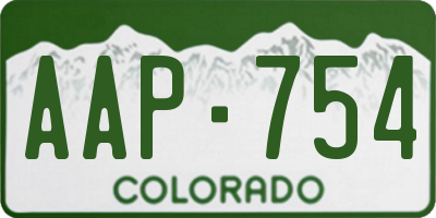 CO license plate AAP754