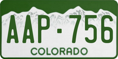 CO license plate AAP756