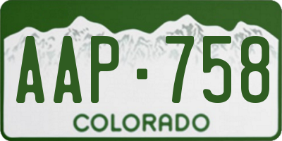 CO license plate AAP758