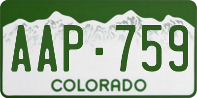 CO license plate AAP759