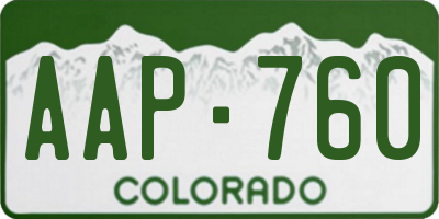 CO license plate AAP760