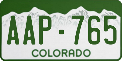 CO license plate AAP765