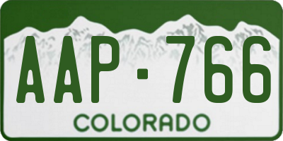 CO license plate AAP766