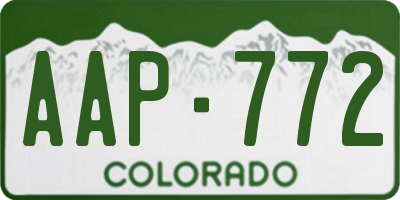 CO license plate AAP772