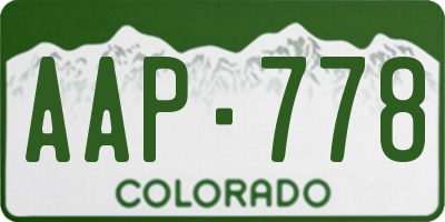 CO license plate AAP778