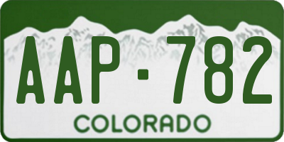 CO license plate AAP782