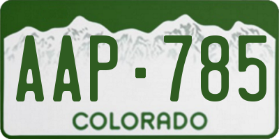 CO license plate AAP785