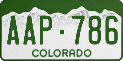 CO license plate AAP786