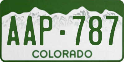 CO license plate AAP787