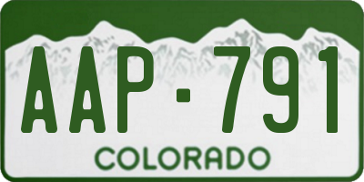 CO license plate AAP791