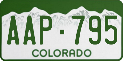 CO license plate AAP795