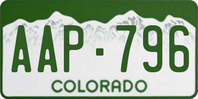 CO license plate AAP796