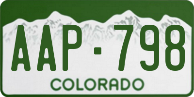 CO license plate AAP798