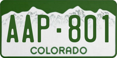 CO license plate AAP801