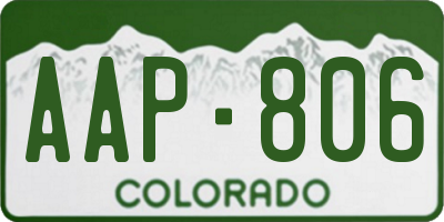 CO license plate AAP806