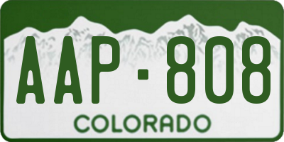 CO license plate AAP808