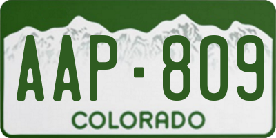 CO license plate AAP809