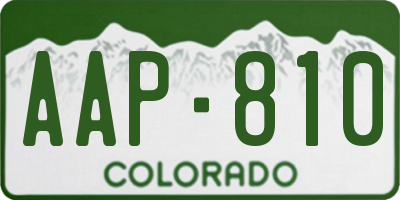 CO license plate AAP810