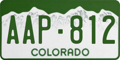 CO license plate AAP812