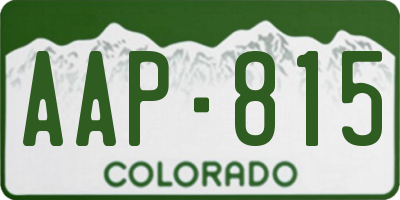 CO license plate AAP815