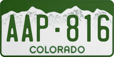 CO license plate AAP816