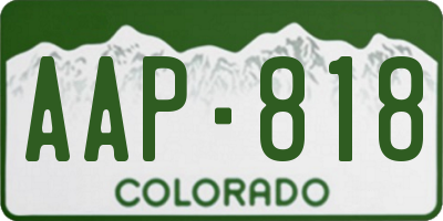 CO license plate AAP818