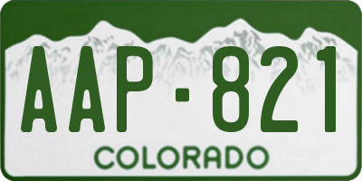 CO license plate AAP821