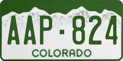 CO license plate AAP824