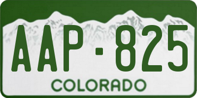 CO license plate AAP825