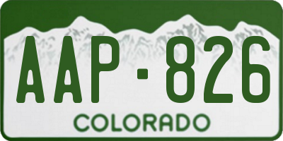 CO license plate AAP826