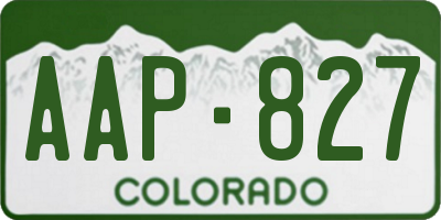 CO license plate AAP827