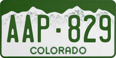 CO license plate AAP829