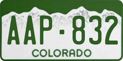 CO license plate AAP832