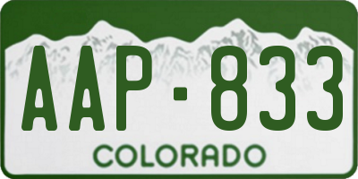 CO license plate AAP833