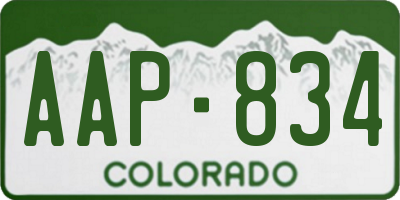 CO license plate AAP834