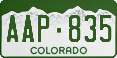 CO license plate AAP835