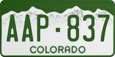 CO license plate AAP837