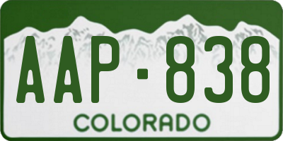 CO license plate AAP838