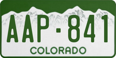CO license plate AAP841